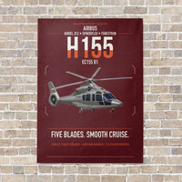 Thumbnail for Airbus H155 EC155 B1 vertical canvas print - no frame - dark red background