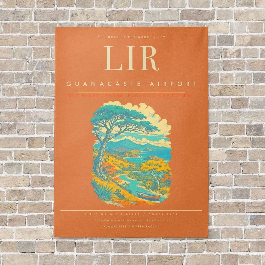 Guanacaste Airport LIR - Canvas Framed - Orange