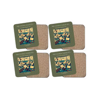 Thumbnail for The Control Tower Tea - Designed Coasters design on green army 4-pieces-set