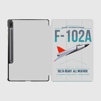 Thumbnail for F-102A Delta Dagger design on light gray samsung tablet tablet case