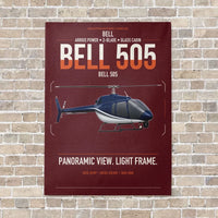 Thumbnail for Bell 505 vertical canvas print - no frame - dark red background