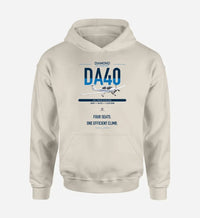 Thumbnail for Diamond DA40 design on khaki double-side hoodie, single-side print