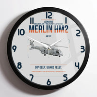 Thumbnail for Leonardo AW101 Merlin HM2 design on light gray framed wall clock