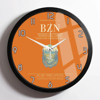 Thumbnail for Bozeman Yellowstone International Airport BZN Wall-Clock Framed - Orange
