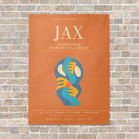 Thumbnail for Jacksonville International Airport JAX - Canvas Framed - Orange