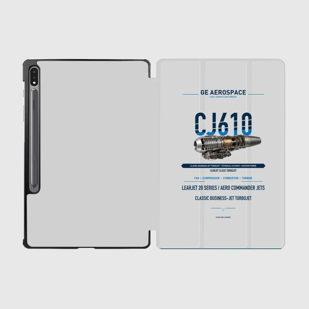 CJ610 design on light gray samsung tablet tablet case