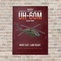 Thumbnail for Sikorsky UH-60M Black Hawk vertical canvas print - no frame - dark red background