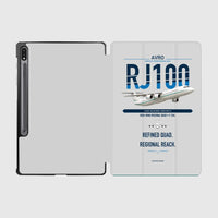 Thumbnail for Avro RJ100 design on light gray samsung tablet tablet case
