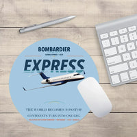 Thumbnail for Bombardier Global Express design on light blue round mouse pad