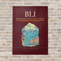 Thumbnail for Bellingham International Airport BLI - Canvas No Frame - Dark Red