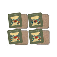 Thumbnail for The First Snow Circuit - Designed Coasters design on green army 4-pieces-set