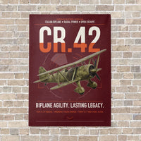 Thumbnail for Fiat CR.42 Falco vertical canvas print - no frame - dark red background