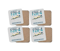 Thumbnail for F2H-4 Banshee design on light gray 4 pieces set coaster