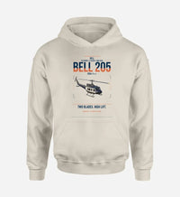 Thumbnail for Bell 205A-1++ design on khaki double-side hoodie, single-side print