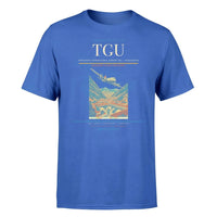 Thumbnail for Toncontín International Airport (TGU) T-Shirt single-side front print in Blue | toncontín-international-airport-tgu-double-side-t-shirt