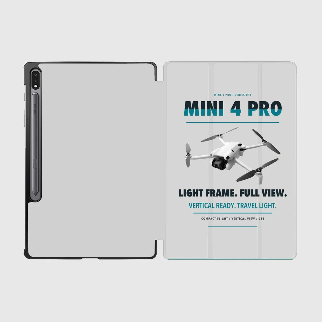 DJI Mini 4 Pro design on light gray samsung tablet tablet case
