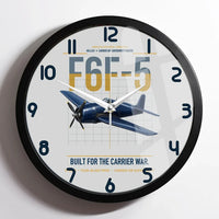 Thumbnail for F6F-5 Hellcat design on light gray framed wall clock