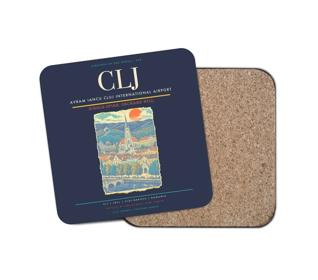 Avram Iancu Cluj International Airport CLJ Coaster 1-Piece - Navy Blue