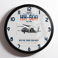 Thumbnail for Sikorsky HH-60G Pave Hawk design on light gray framed wall clock
