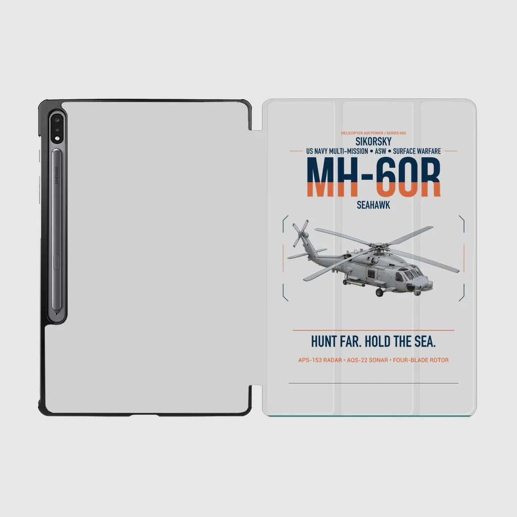Sikorsky MH-60R Seahawk design on light gray samsung tablet tablet case
