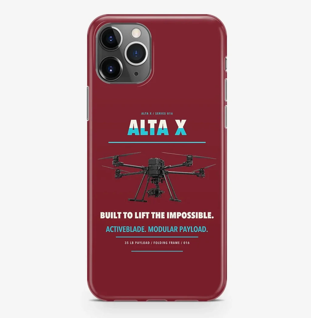 Freefly Alta X Case ProMax design on dark red iphone case promax