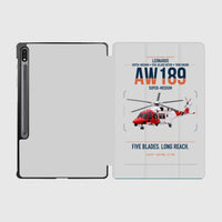 Thumbnail for Leonardo AW189 design on light gray samsung tablet tablet case