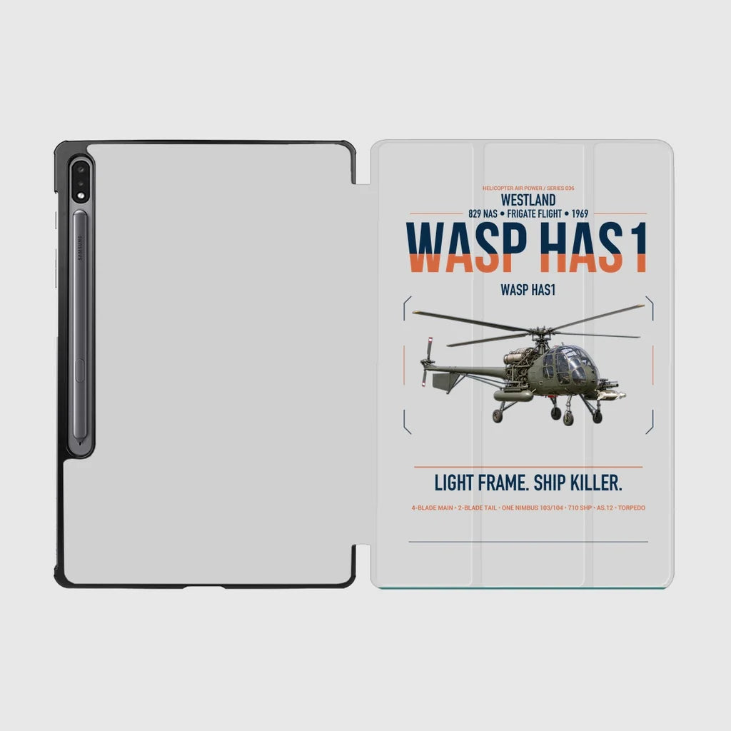Westland Wasp HAS1 design on light gray samsung tablet tablet case