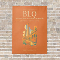 Thumbnail for Bologna Guglielmo Marconi Airport BLQ - Canvas Framed - Orange