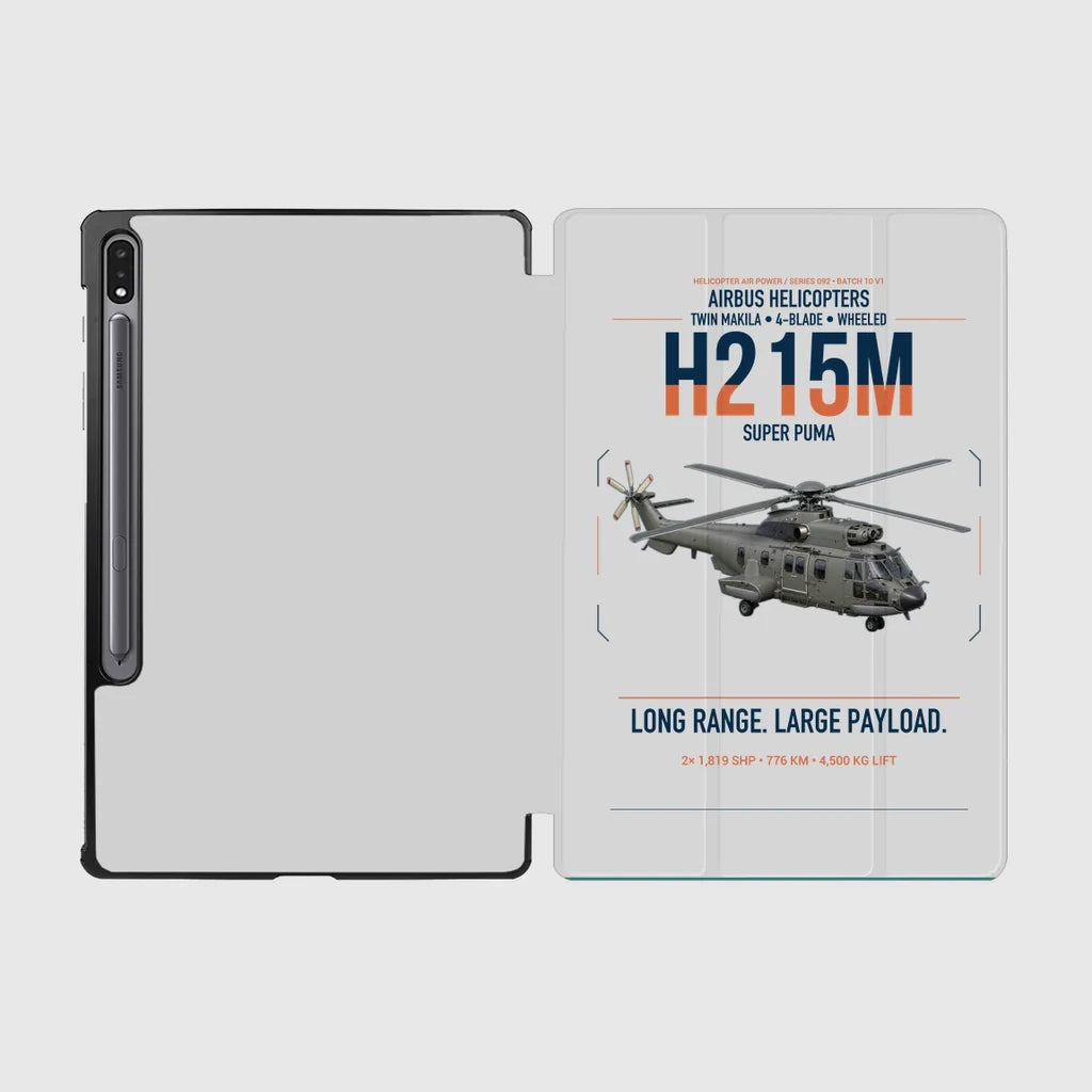 Airbus H215M design on light gray samsung tablet tablet case