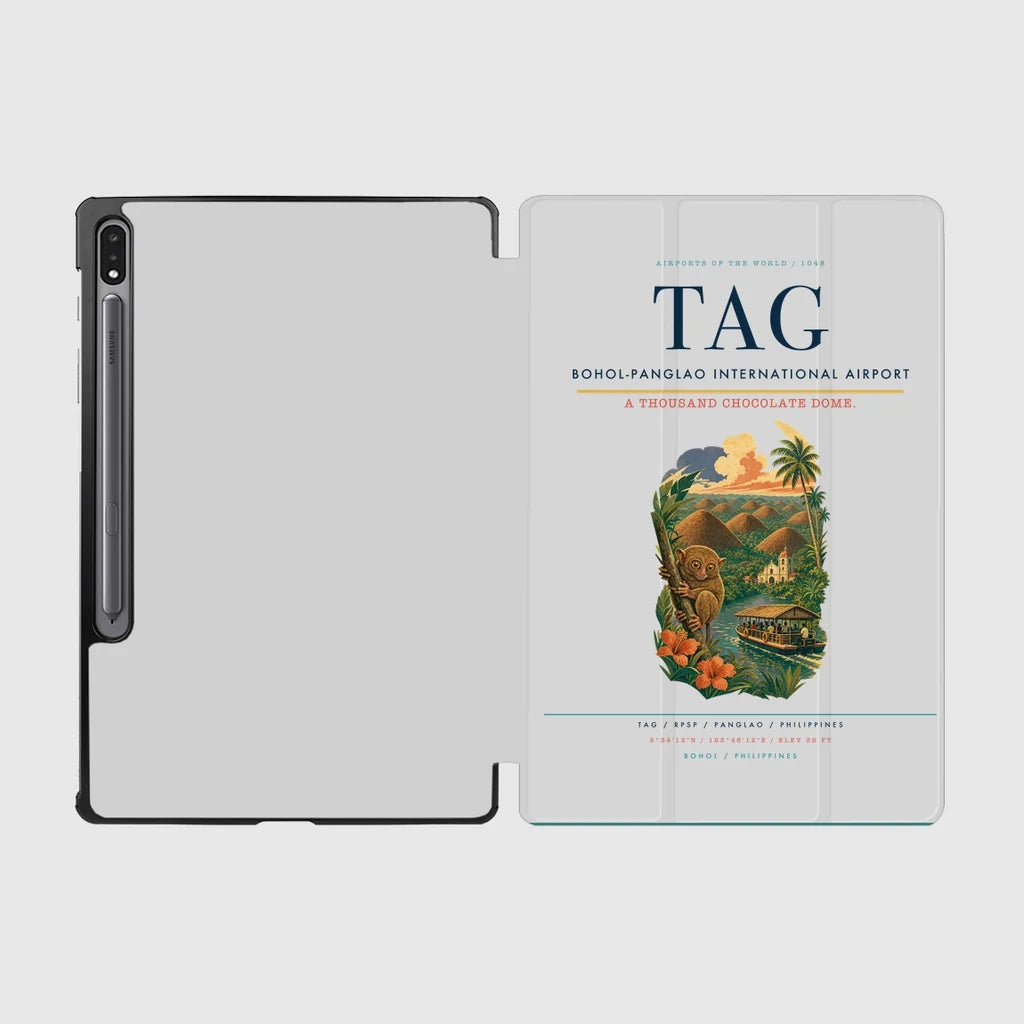 Bohol-Panglao International Airport (TAG) design on light gray samsung tablet tablet case