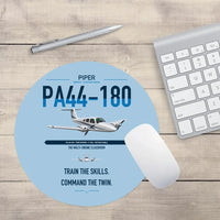 Thumbnail for Piper PA-44-180 Seminole design on light blue round mouse pad