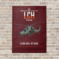 Thumbnail for HAL LCH Prachand vertical canvas print - no frame - dark red background