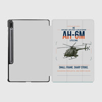 Thumbnail for MD AH-6M Little Bird design on light gray samsung tablet tablet case
