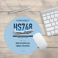 Thumbnail for Hawker Siddeley HS 748 Series 2A design on light blue round mouse pad