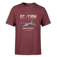 Thumbnail for EC-130H Compass Call design on dark red double-side t-shirt, single-side print