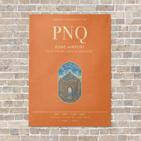 Thumbnail for Pune Airport PNQ - Canvas Framed - Orange