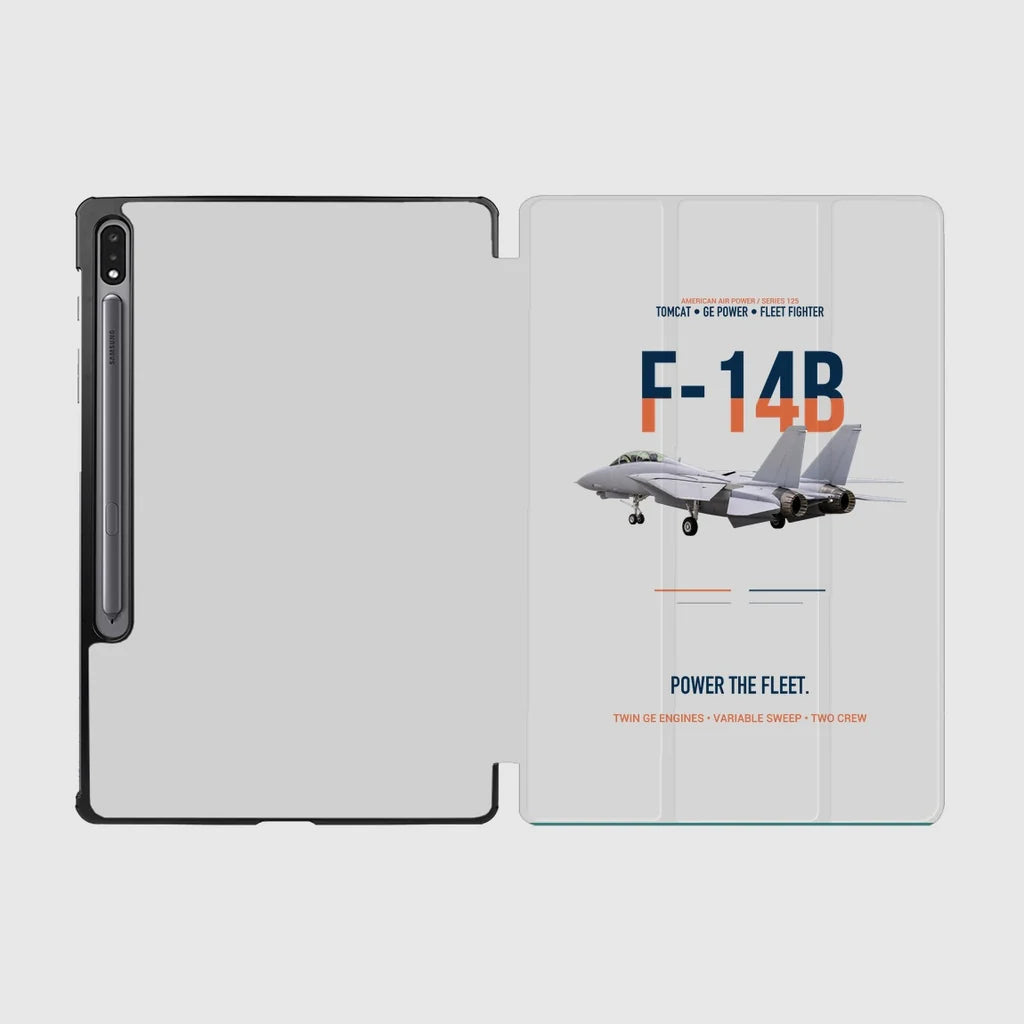F-14B Tomcat Power The Fleet design on light gray samsung tablet tablet case