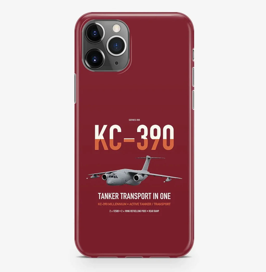Embraer KC-390 Millennium design on dark red magsafe iphone case, for iPhone Pro Max