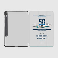 Thumbnail for Fokker 50 design on light gray samsung tablet tablet case