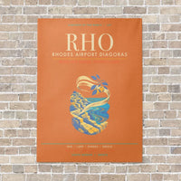 Thumbnail for Rhodes Airport Diagoras RHO - Canvas Framed - Orange