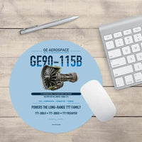 Thumbnail for GE90-115B design on light blue round mouse pad