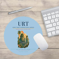 Thumbnail for Surat Thani International Airport (URT) design on light blue round mouse pad