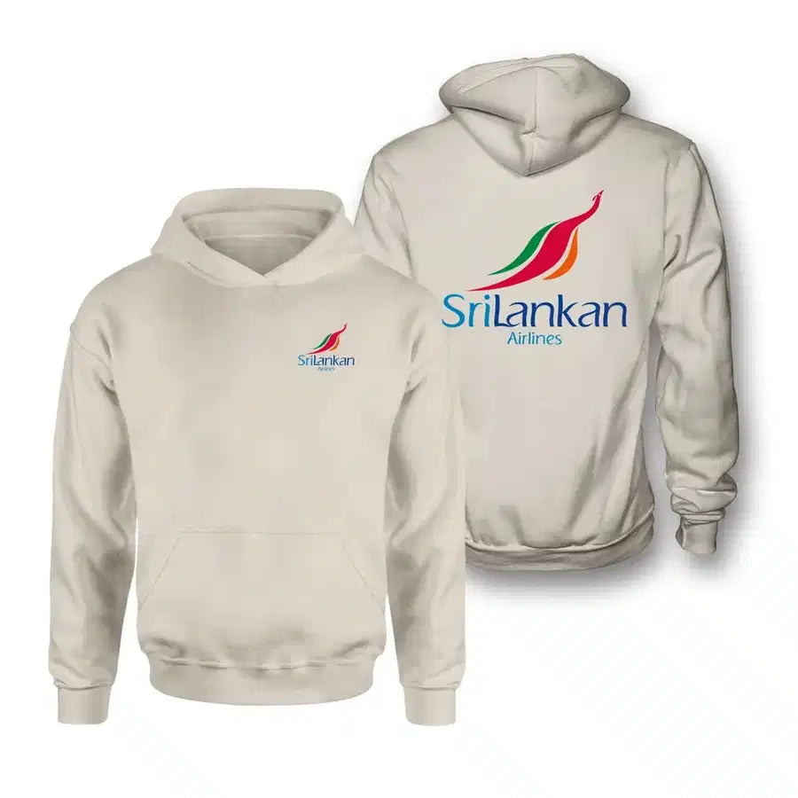 Sri Lankan Airlines logo on khaki double side hoodie