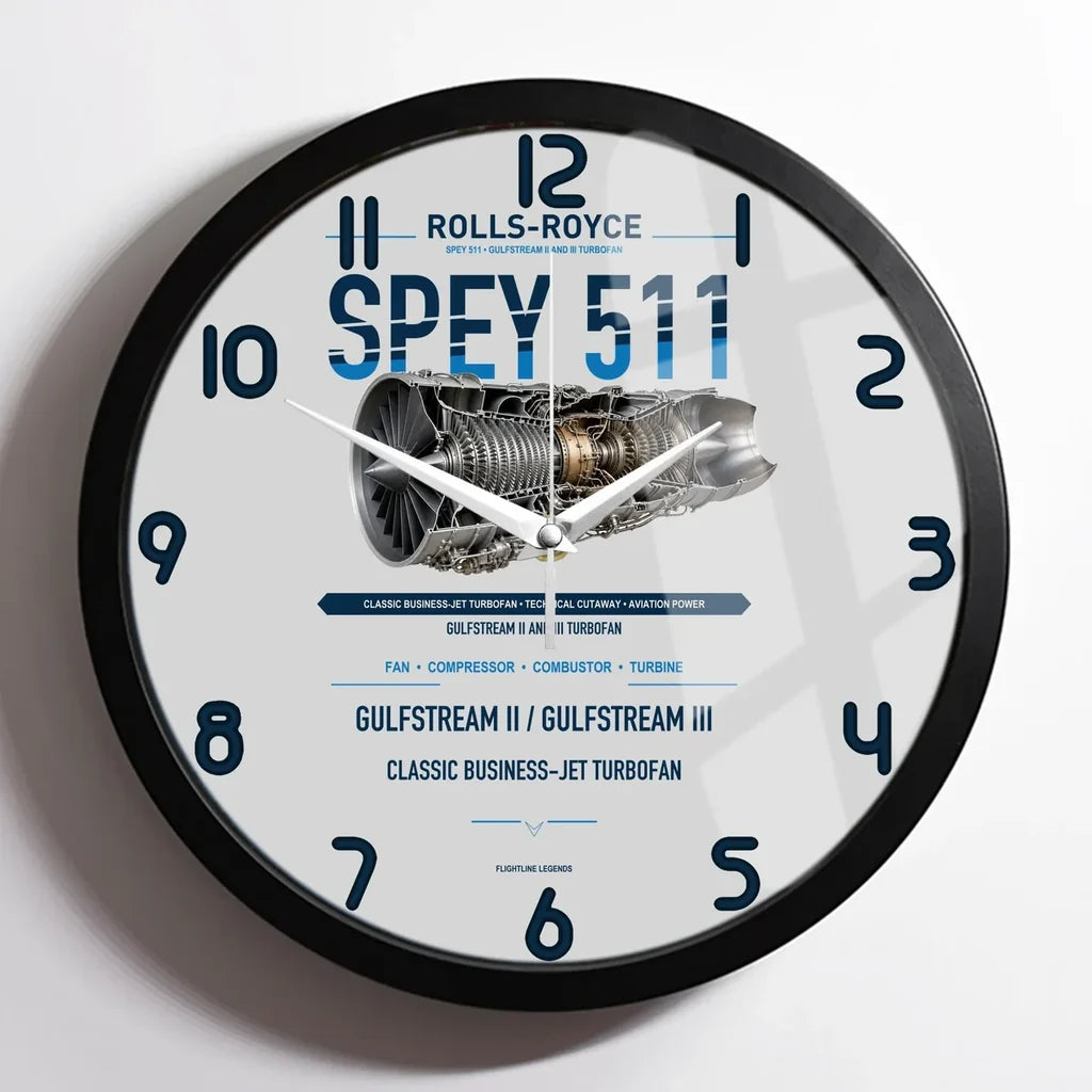 SPEY 511 design on light gray framed wall clock