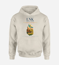 Thumbnail for Lincoln Airport (LNK) design on khaki hoodie single-side print
