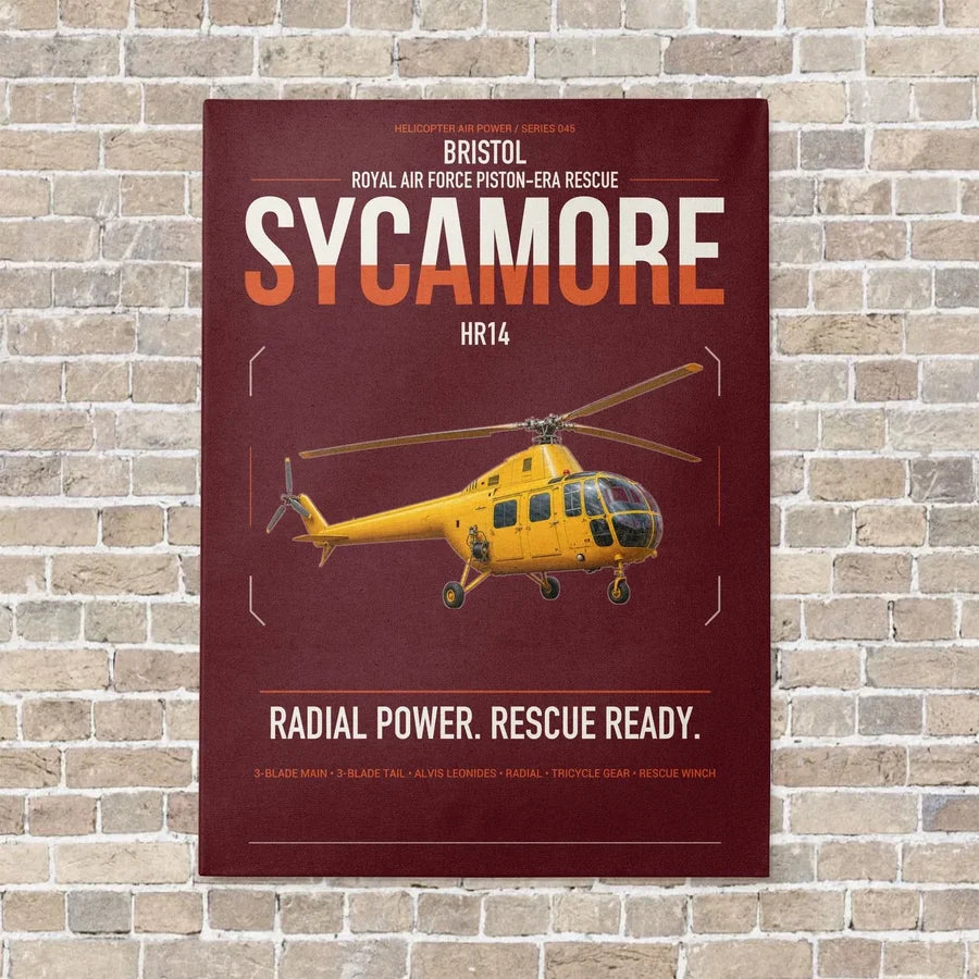 Bristol Sycamore HR14 vertical canvas print - no frame - dark red background