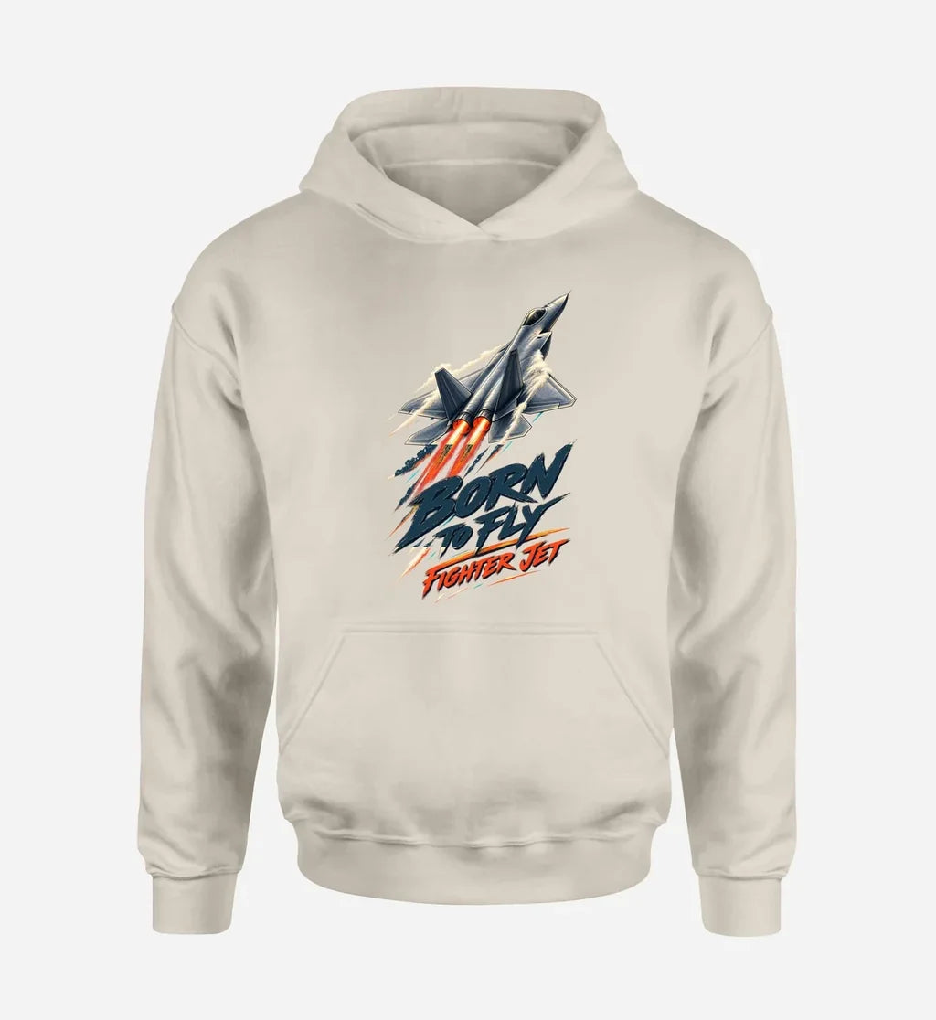 SIGNAL 611 - Born To Fly Fighter Jet design on khaki hoodie single side