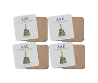 Thumbnail for Rabah Bitat Airport (AAE) design on light gray 4 pieces set coaster