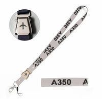 Thumbnail for Airbus A350 Flat Text seat belt lanyard - light gray