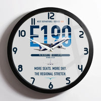 Thumbnail for Embraer E190 design on light gray framed wall clock